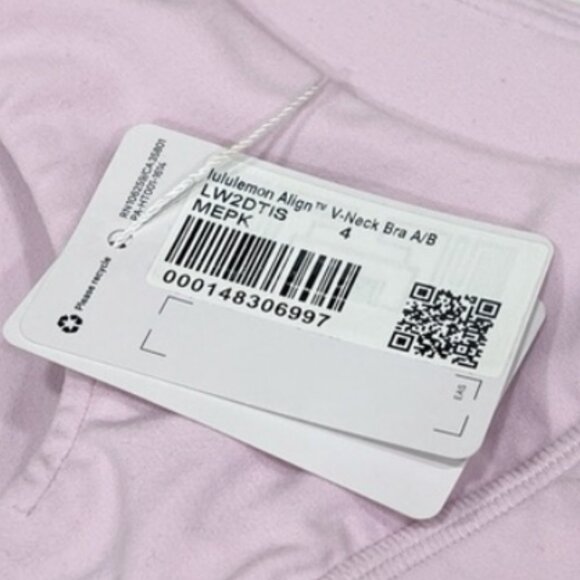 Lululemon Align V-Neck Bra *Light Support, A/B Cup Meadowsweet Pink - Picture 6 of 9